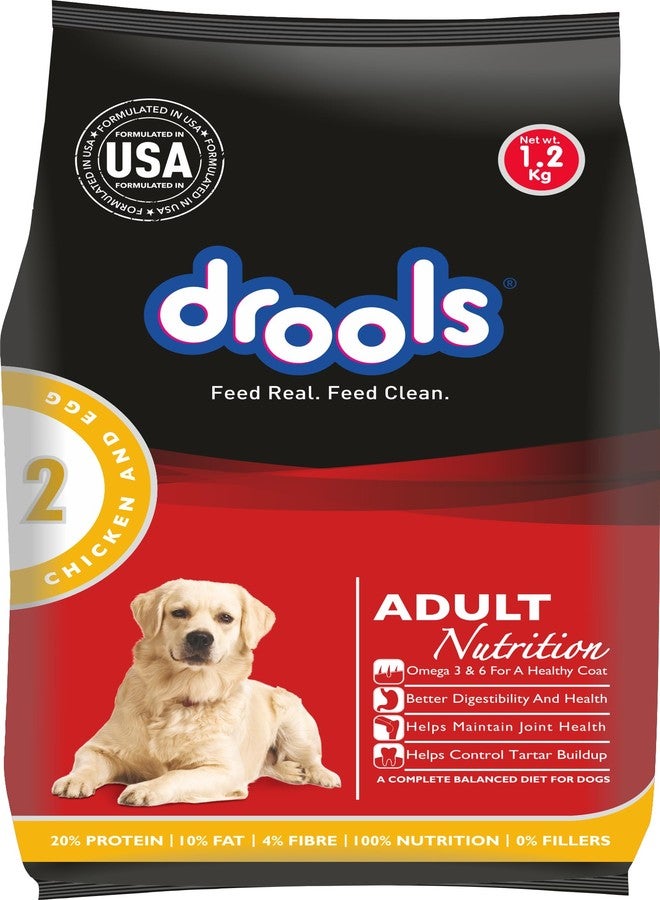 Drools Chicken and Egg Adult Pellet Dog Food , 1.2kg - Image 1